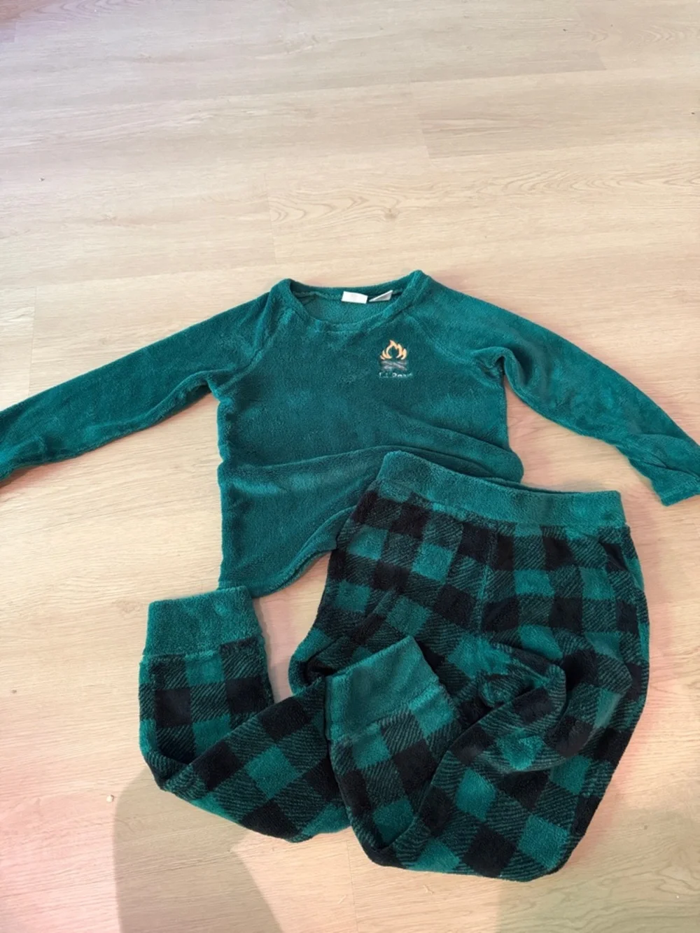 LL Bean Fuzzy Fleece Pajama Set
